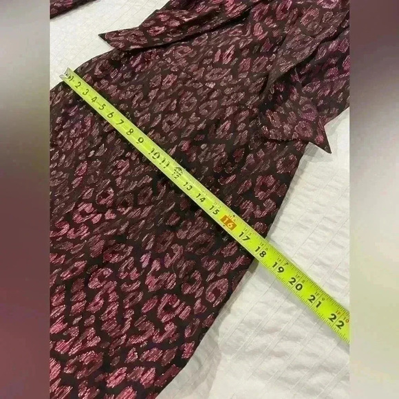 Greylin Sparkly animal print long sleeve a line dress size 2 - Picture 5 of 7